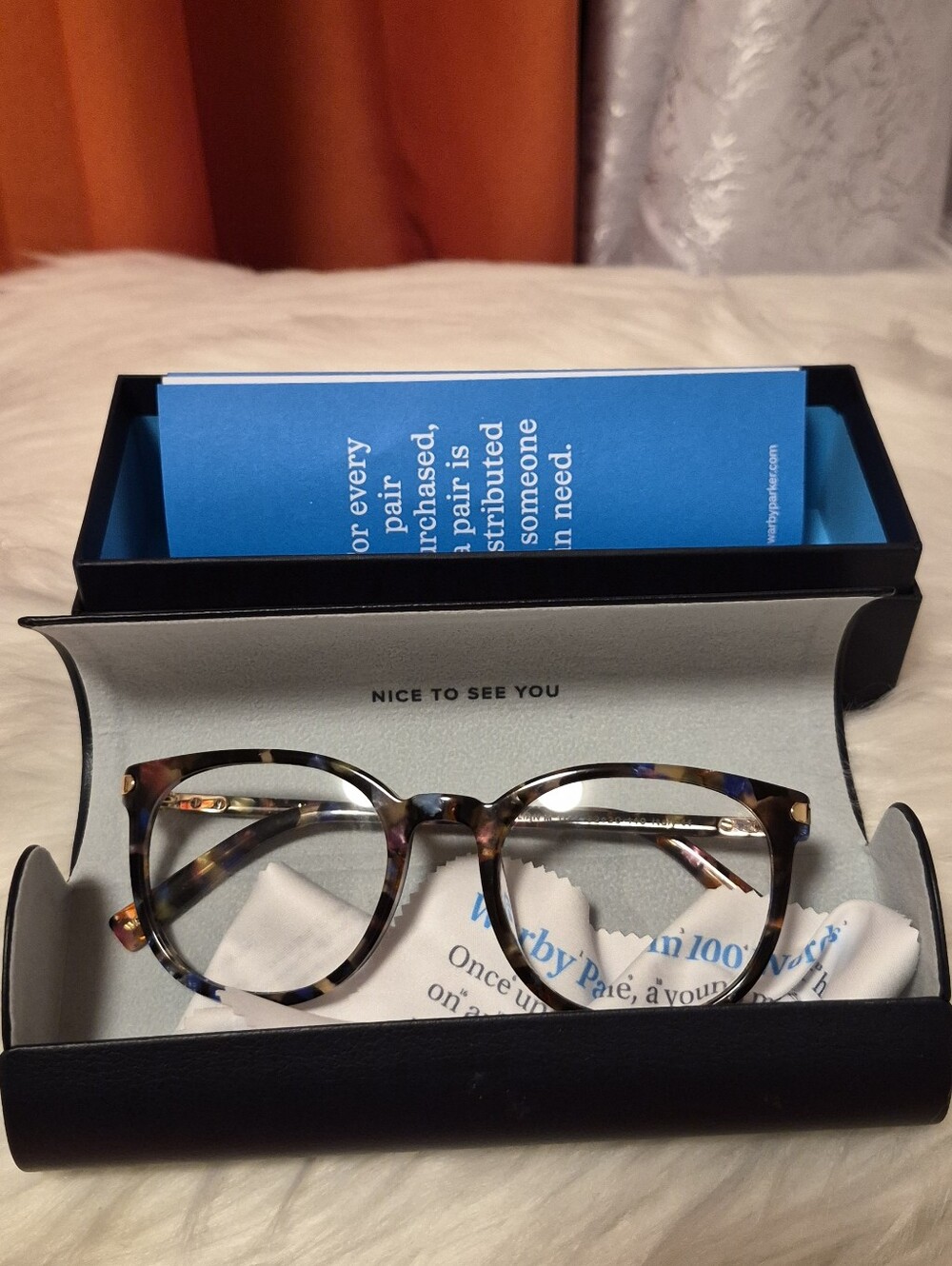 Warby Parker Gillia Brown and Gold Frames